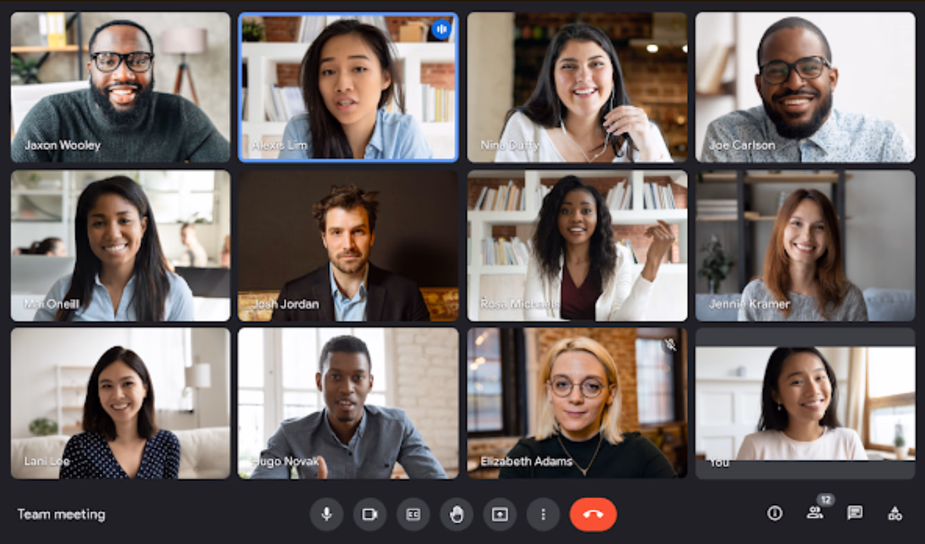 Google Meet user interface